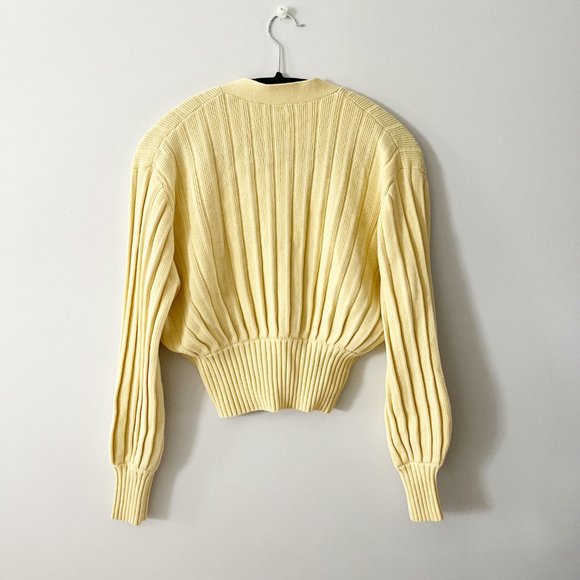 ✨ NWOT Butter Yellow Plunge Front Cardigan | Aritzia - Picture 6 of 6